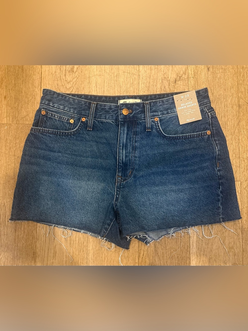 Madewell Dark Blue Denim Cutoff Shorts